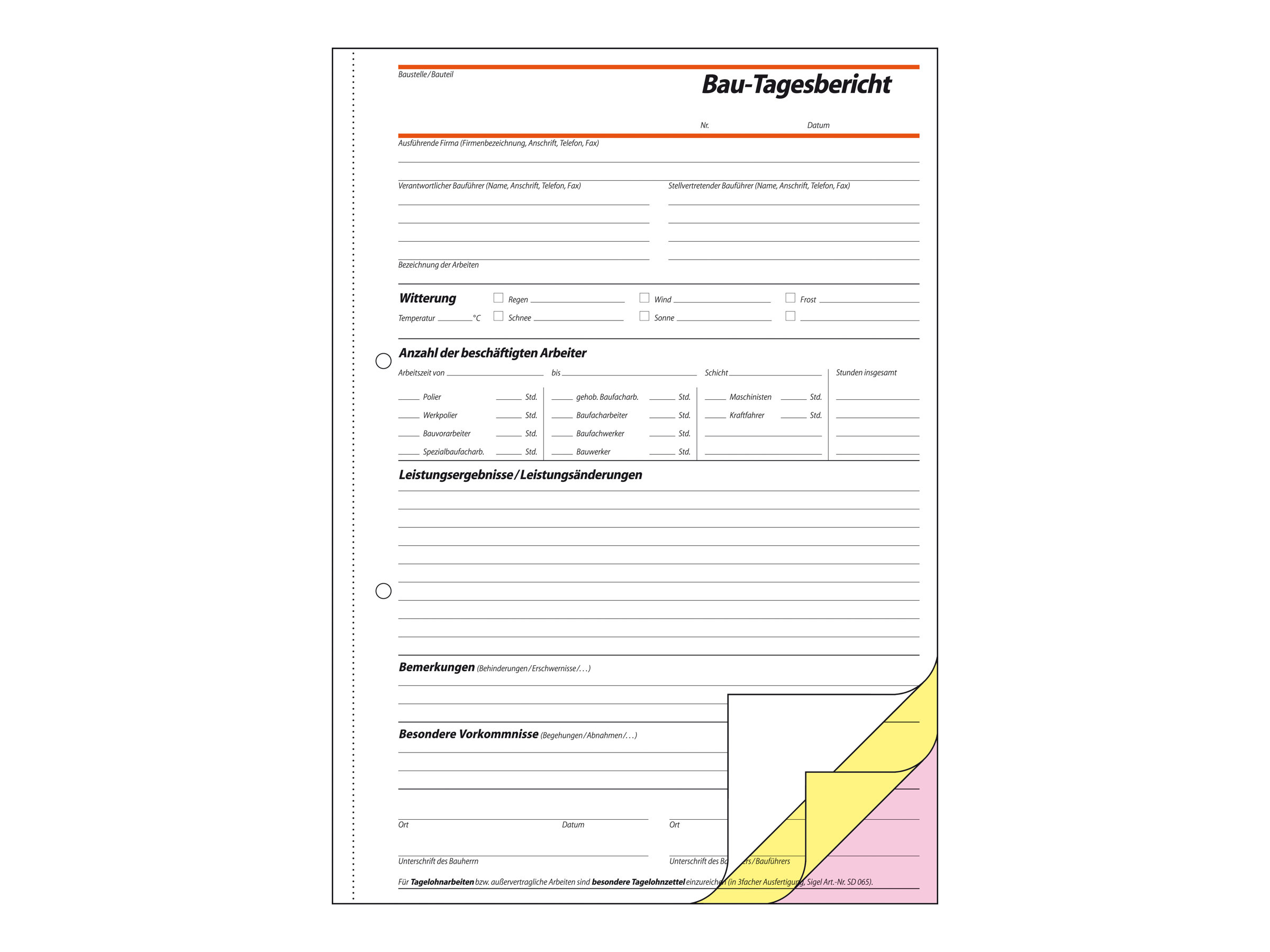 SIGEL Bautagebuch Formularbuch SD063 SIGEL Bautagebuch Formularbuch SD063