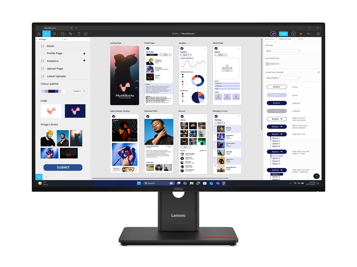 LENOVO ThinkVision T32UD-40 80,01cm 31,5Zoll 3840x2160 IPS USB-C docking 96W Mirror power button Epeat Gold TopSeller