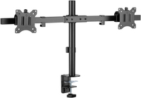 goobay MonitorHalterung Fix 59394 schwarz fuer 2 Monitore, Tischklemme, Tischbohrung