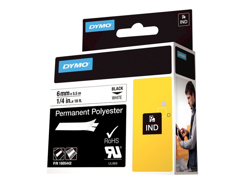 DYMO IND Schriftband 6mm schwarz