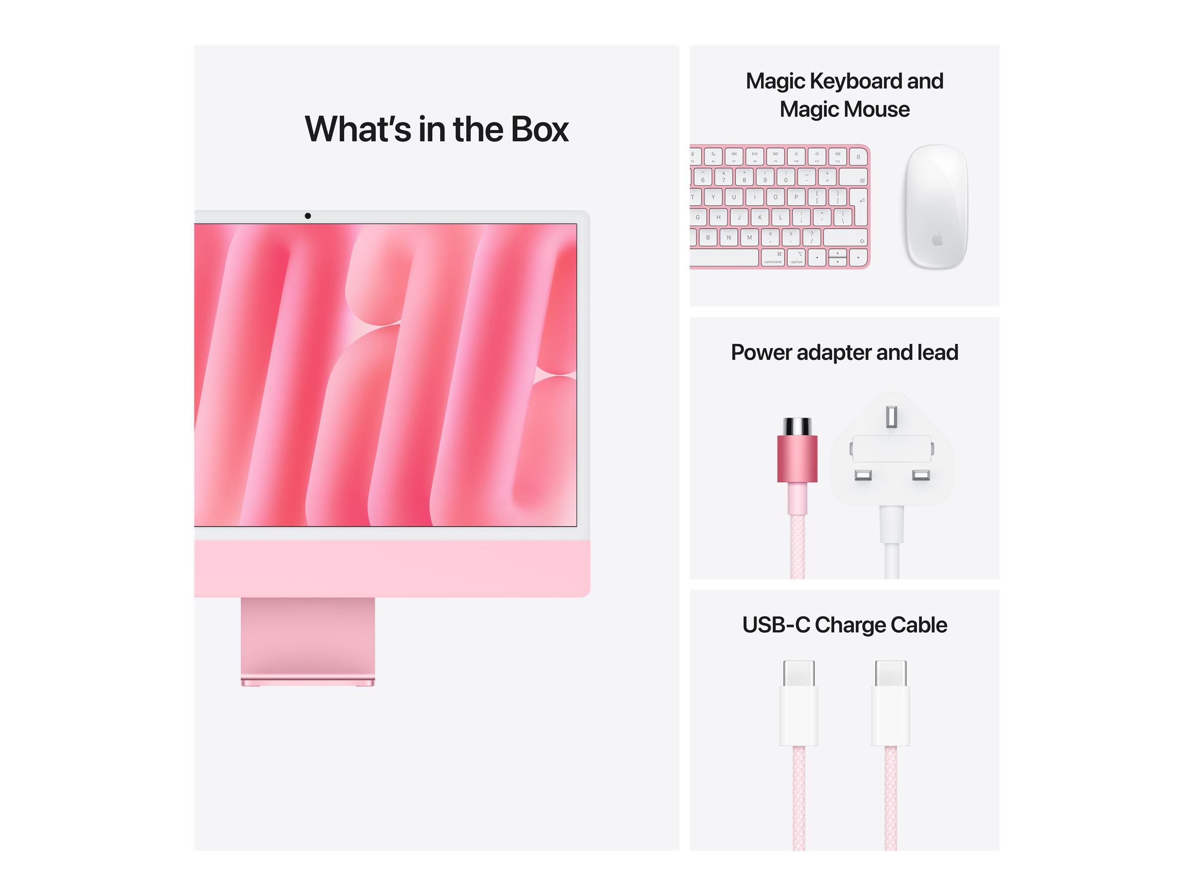 APPLE 24inch iMac with Retina 4.5K display Apple M4 chip with 10core CPU and 10core GPU 16GB 256GB SSD Pink
