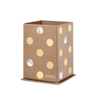 herlitz Stiftehalter Pure Glam braun mit metallic Punkten Karton 6,5 x 6,5 x 10,0 cm