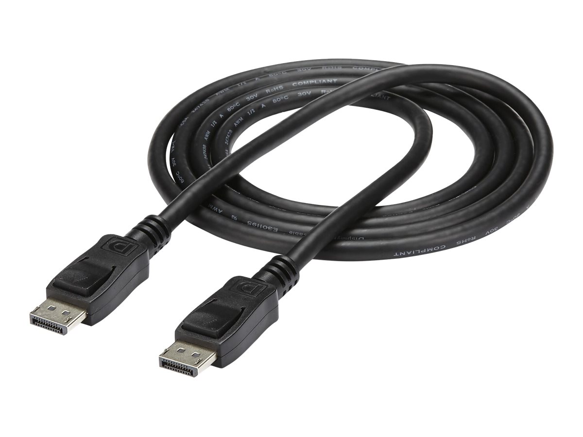 StarTech.com 2m DisplayPort 1.2 Kabel mit Verriegelung (Stecker/Stecker) - DP 4k Audio- / Videokabel Kabel - Schwarz - DisplayPort-Kabel - 2 m