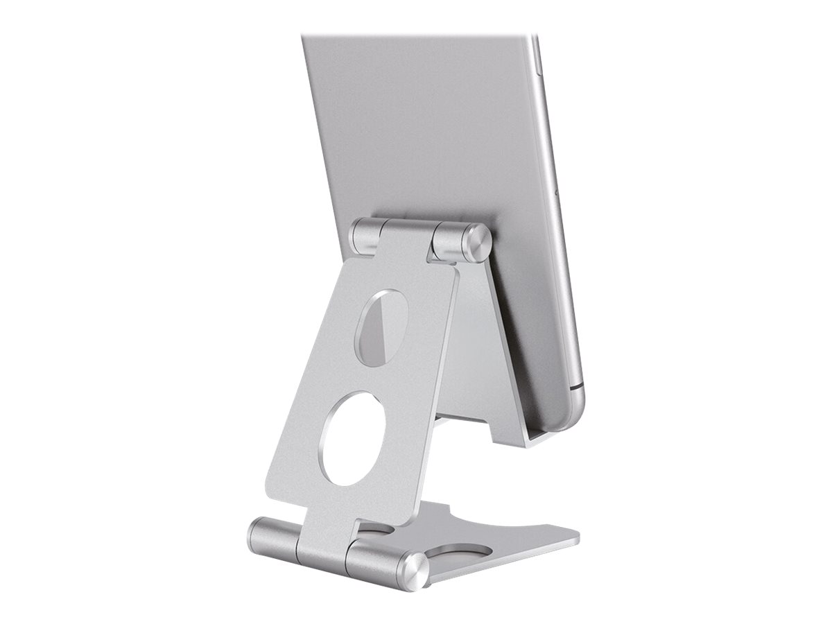 NEOMOUNTS SmartPhone Handy Halter Telefonständer DeskStand bis 12cm 5Zoll klappbar kompakt silber