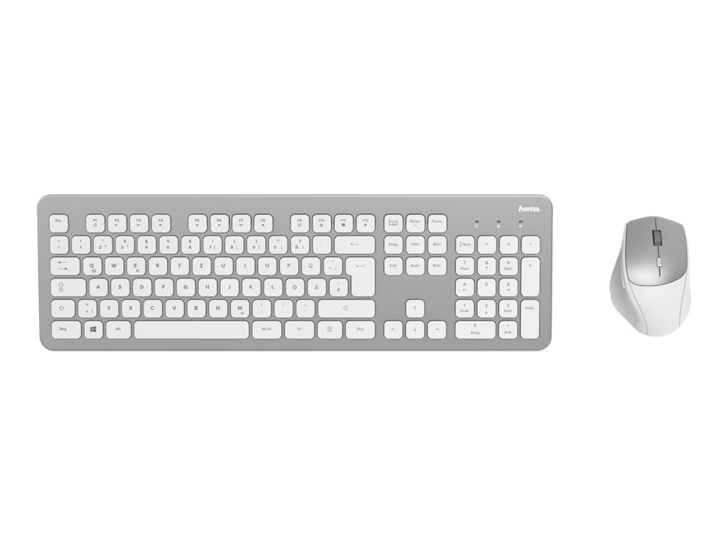 hama KMW-700 Tastatur-Maus-Set kabellos silber, weiss hama KMW-700 Tastatur-Maus-Set kabellos silber, weiss