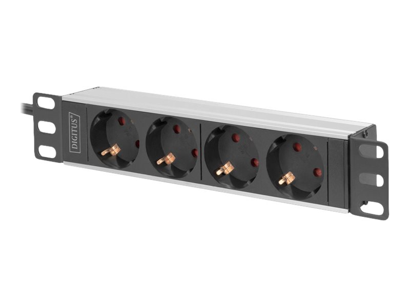 DIGITUS DN-95418 4-fach Steckdosenleiste fuer Serverschrank 2,0 m schwarz