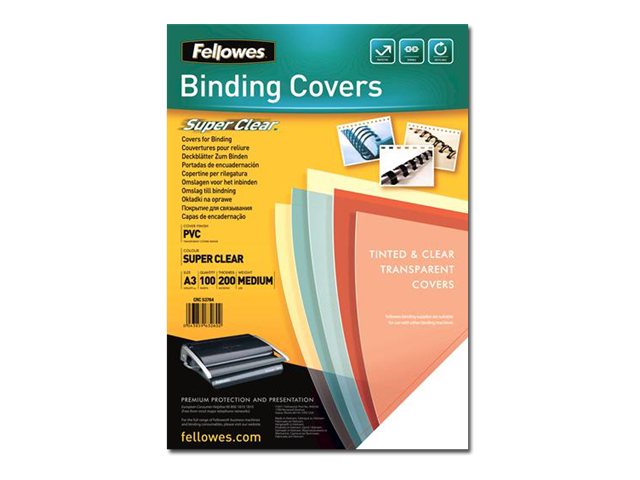 Fellowes Deckfolien fuer Bindemappen transparent, DIN A3 0,2 mm, 100 St