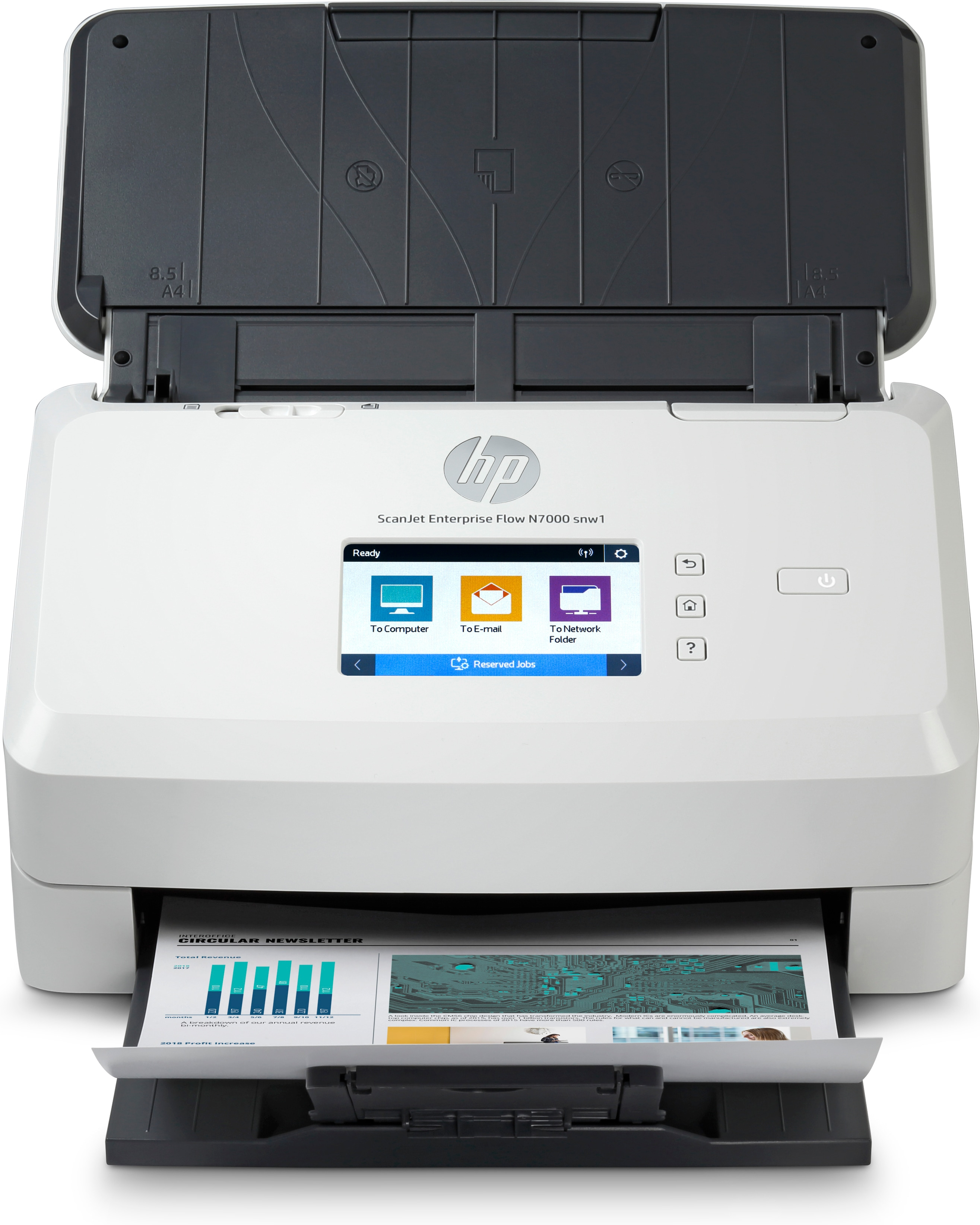 HP ScanJet Enterprise Flow N7000 snw1 Document scanner CMOS CIS Duplex 216x3100mm 600x600dpi 75ppm ADF 80sheets 7500scans LAN WiFi