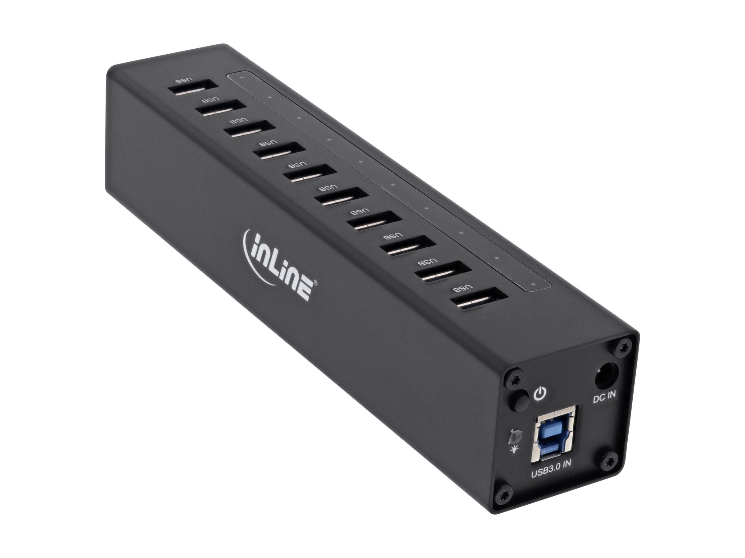 INLINE USB 3.0 Hub 10 Port Aluminiumgehäuse schwarz mit 4A Netzteil INLINE USB 3.0 Hub 10 Port Aluminiumgehäuse schwarz mit 4A Netzteil
