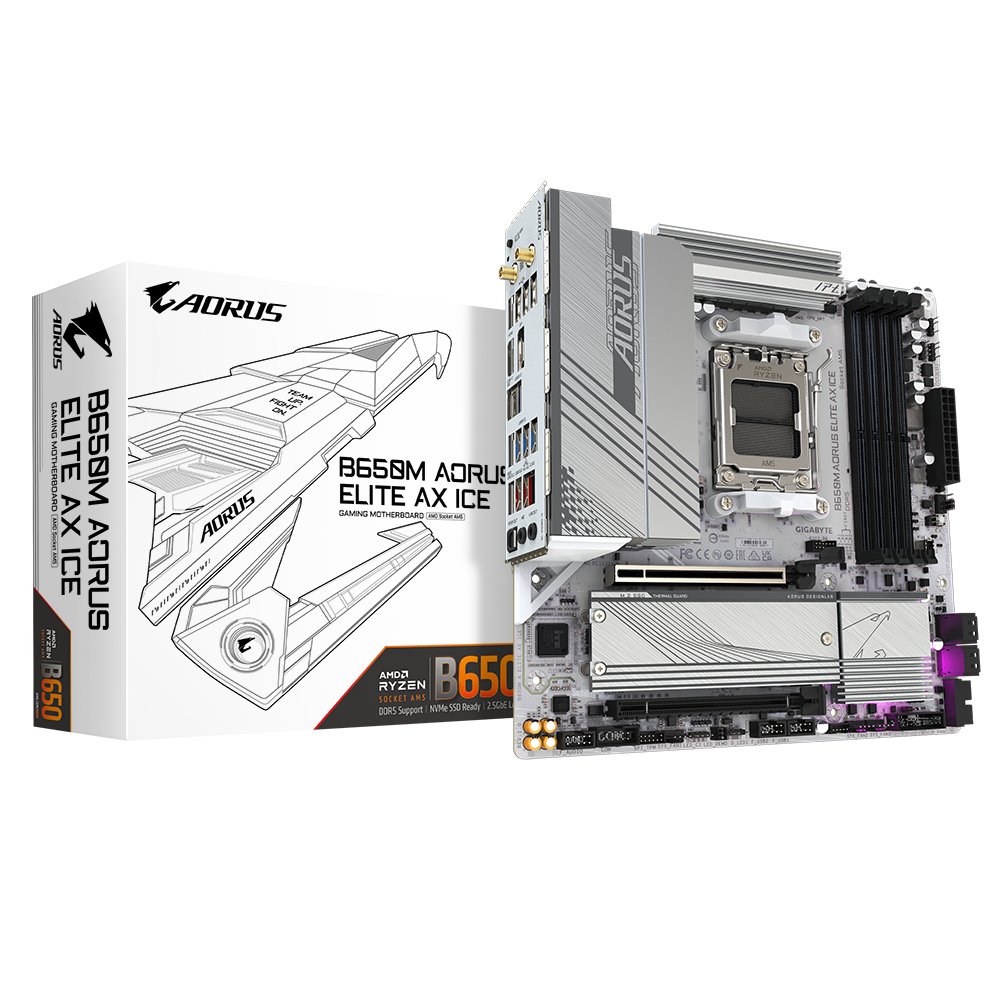 GIGABYTE B650M A ELITE AX ICE AM5 4xDDR5 2xM2 4xSATA
