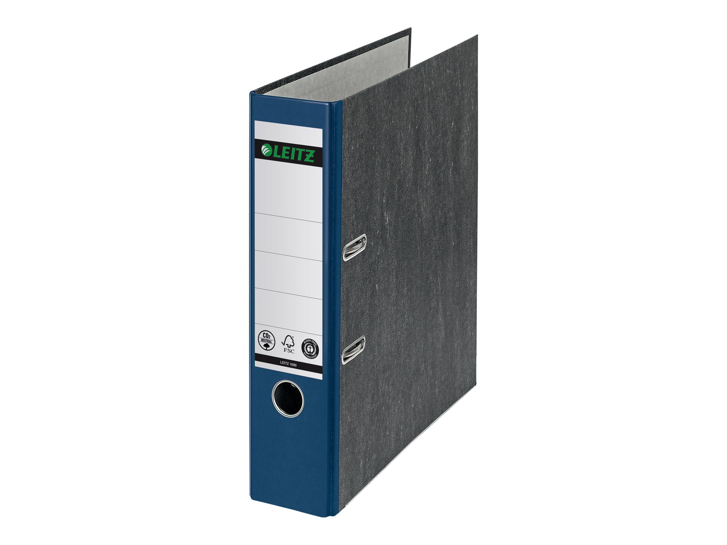 LEITZ 1080 Ordner blau marmoriert Karton 8,0 cm DIN A4