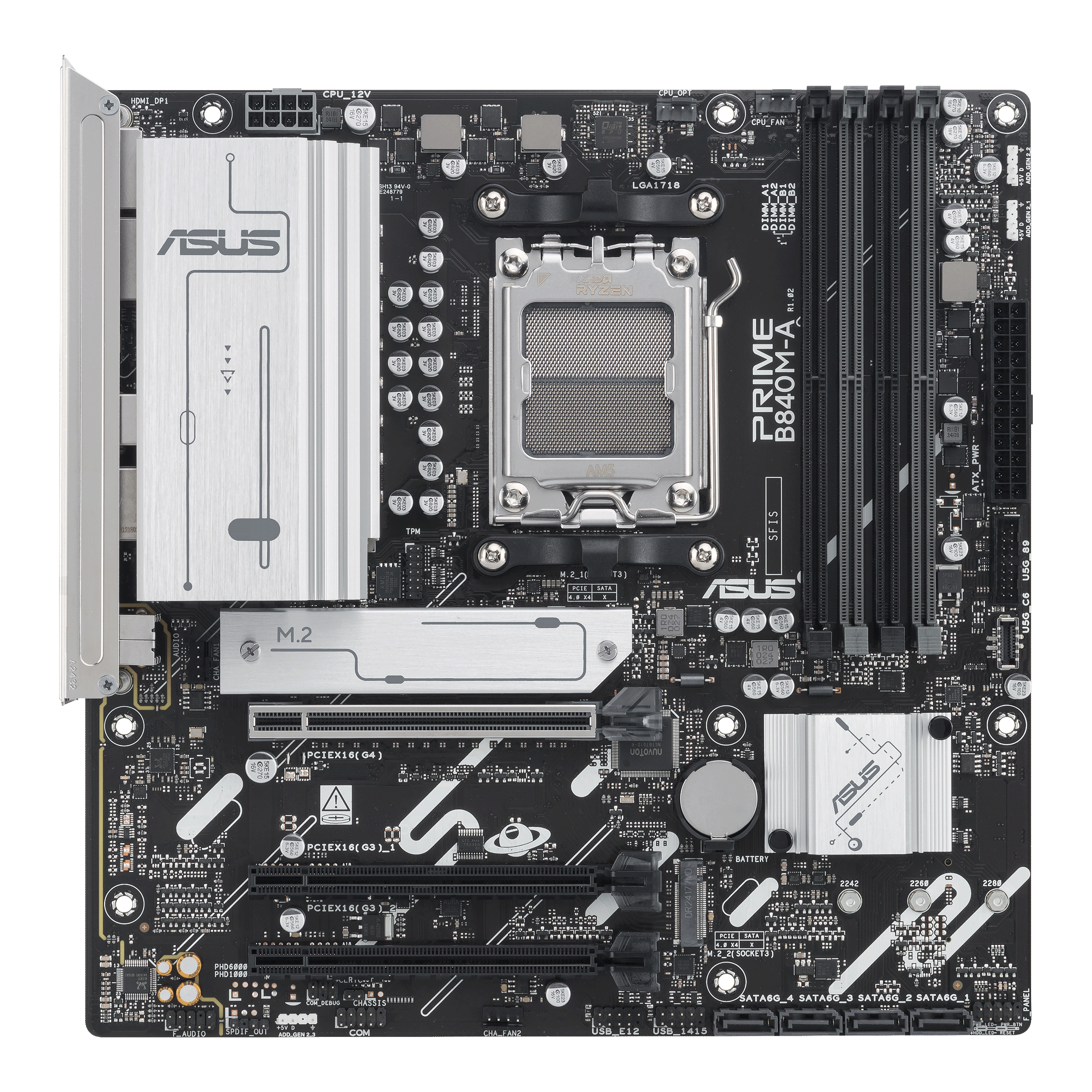 ASUS PRIME B840MACSM AM5 DDR5 micro ATX MB 1xHDMI 2xDP 3xM2 4xSATA