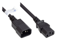 1.00m Good Connections KaltgerÃ¤te VerlÃ¤ngerungskabel C14 Stecker auf C13 Buchse Schwarz PVC