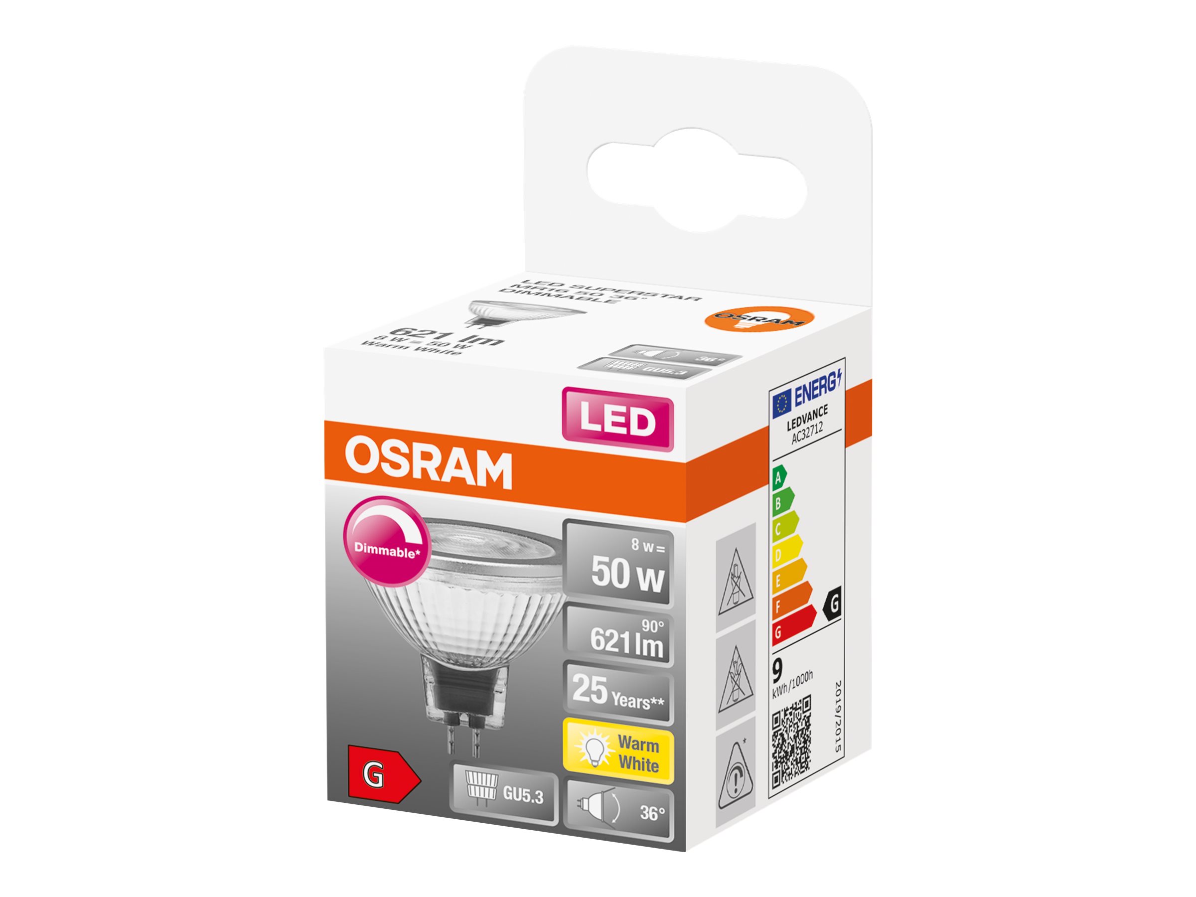 OSRAM LED-Lampe SUPERSTAR MR16 50 GU5.3 8 W klar