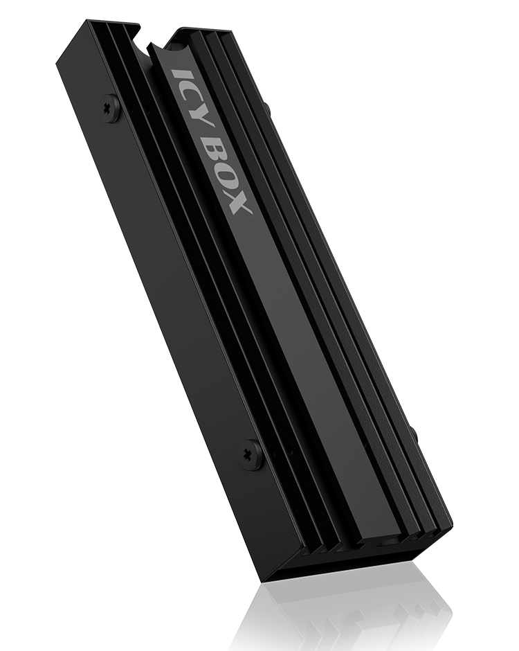 ICY BOX M2 Kuehlkoerper fuer PS5, passt fuer M2 SSD 22x80 mm, 10 mm Bauhoehe, schwarz