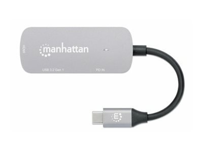 MANHATTAN USB-C auf HDMI 3-in-1 Docking-Konverter USB 3.2 Typ-C-Stecker auf HDMI 4K60Hz USB-A 5 Gbit/s und USB-C Power Delivery 100W MANHATTAN USB-C auf HDMI 3-in-1 Docking-Konverter USB 3.2 Typ-C-Stecker auf HDMI 4K60Hz USB-A 5 Gbit/s und USB-C Power Delivery 100W