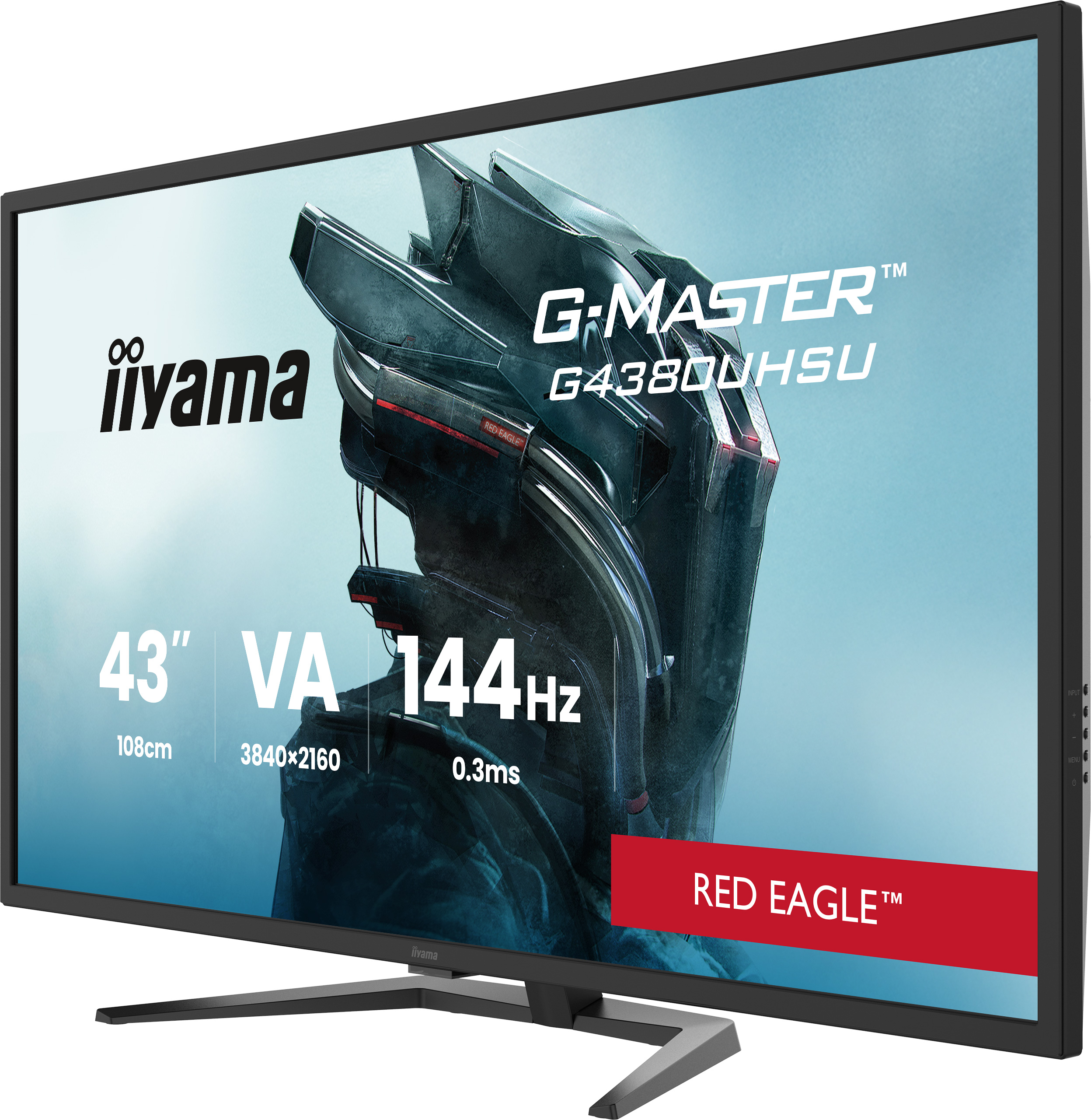 IIYAMA G4380UHSUB2 GMaster Red Eagle 109,22cm 43Zoll VA UHD 144Hz 550cdm2 04ms FreeSync 2xHDMI 2xDP 4xUSB 32 2x7W Speakers
