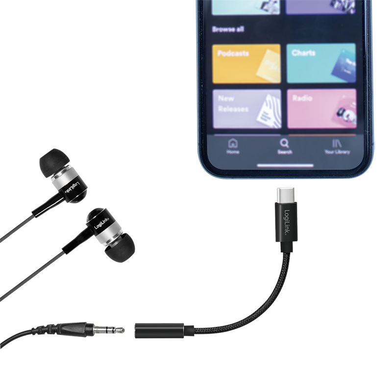 LogiLink Adapter USB-C 3,5mm Klinkenstecker