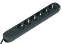 Bachmann Steckdosenleiste SMART 6fach, schwarz 3,0m, ohne Schalter
