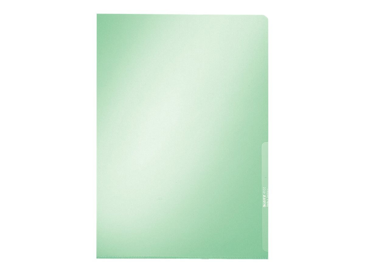 100 LEITZ Sichthuellen Premium 4100 DIN A4 gruen glatt 0,15 mm