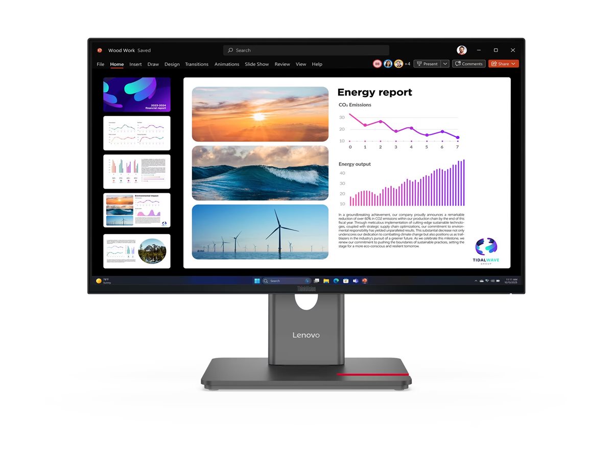 LENOVO ThinkVision P24Q40 60,45cm 23,8Zoll 2560x1440 IPS 120Hz Daisy Chain USBC 15W Factory calibrated panel Epeat Gold TCO10
