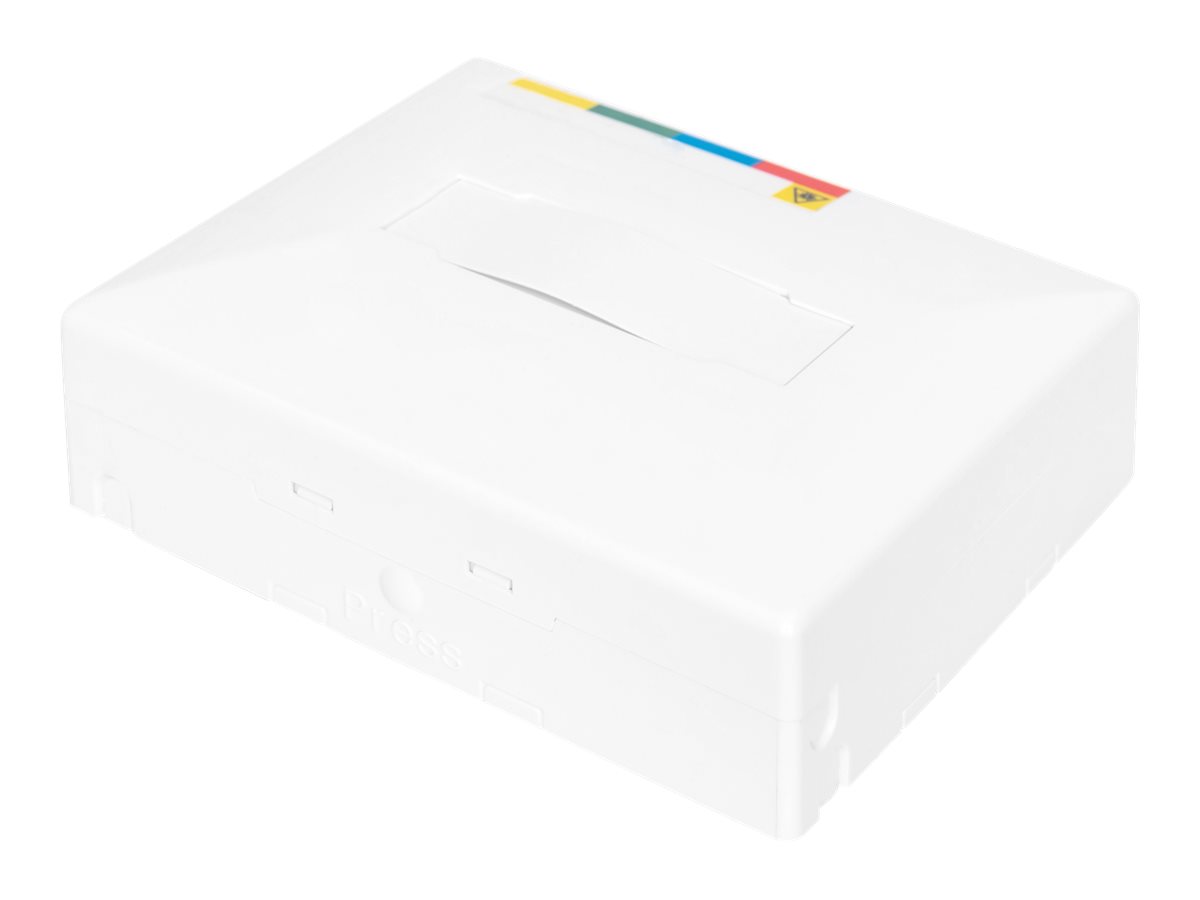 DIGITUS DN931094 FTTH enclosure with 4x SC APC SX adapter surface and DINrail mount