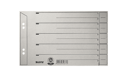 LEITZ Trennblätter 1656 DIN A5 quer 10 grau, 200 gqm, 100 St