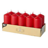 10 PAPSTAR Stumpenkerzen rot 10 PAPSTAR Stumpenkerzen rot