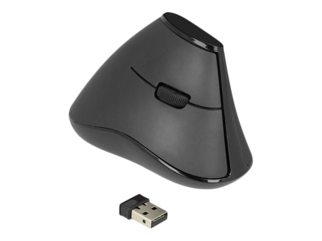 Delock Ergonomische vertikal optische 5-Tasten Maus 2,4 GHz kabellos - Lautlos
