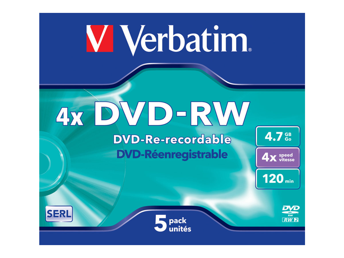 VERBATIM DVD-RW 4.7GB 4x (5) JC VERBATIM DVD-RW 4.7GB 4x (5) JC