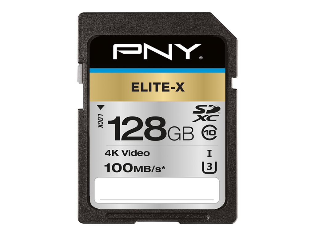 PNY Memory Card 128 GB SDHC SD ELITE X SDHC CLASS 10 UHS I U3