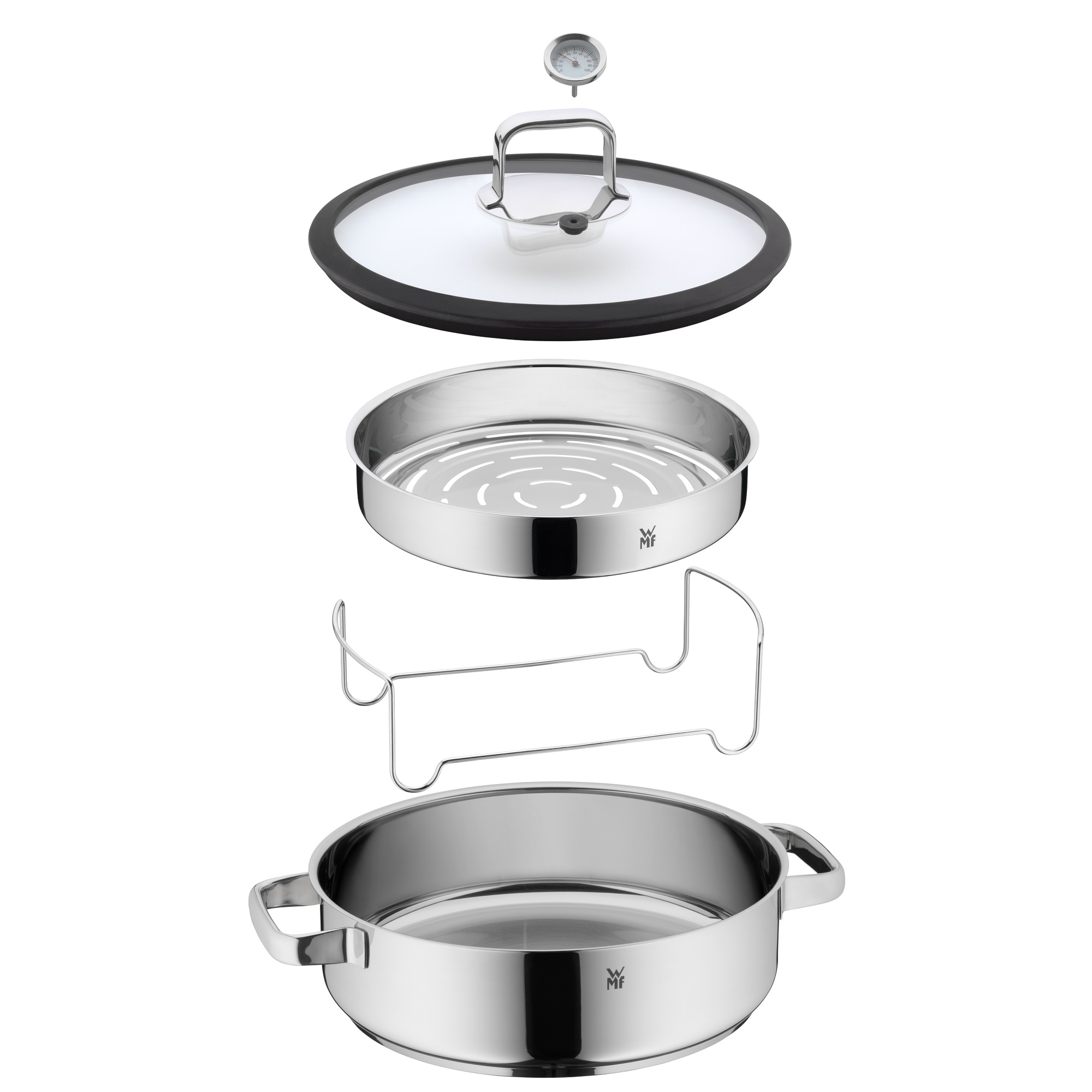 WMF 1743016040 Vitalis Dampfgarer rund Ø 28 cm ca 5l mit Glasdeckel