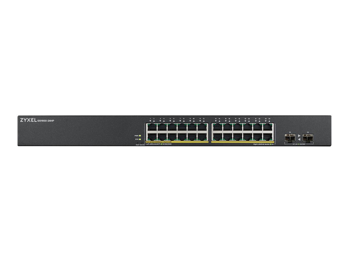ZYXEL GS1900-24HP v2 24-port GbE L2 PoE Smart Switch rackmount 170 Watt