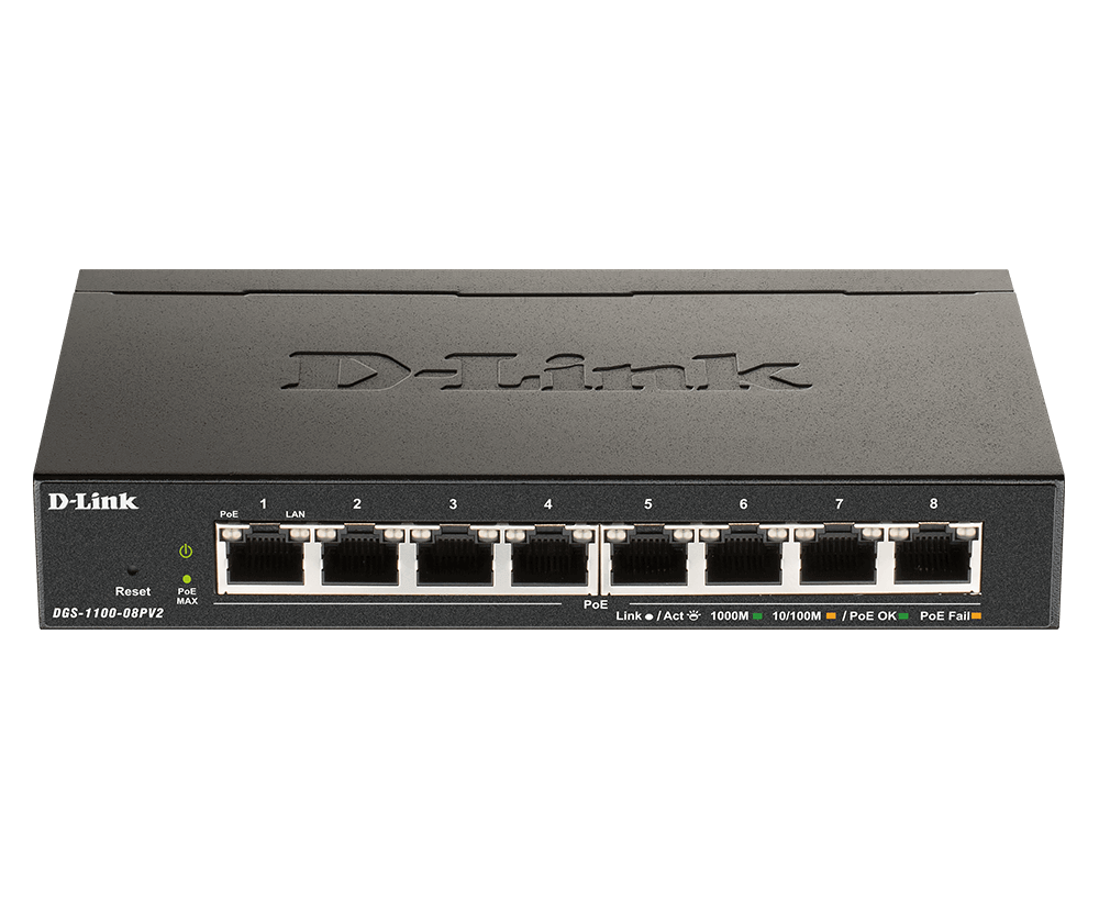 DLINK DGS110008PV2E 8Port Layer2 PoE Smart Gigabit Switch 8x 101001000Mbits ohne Lüfter
