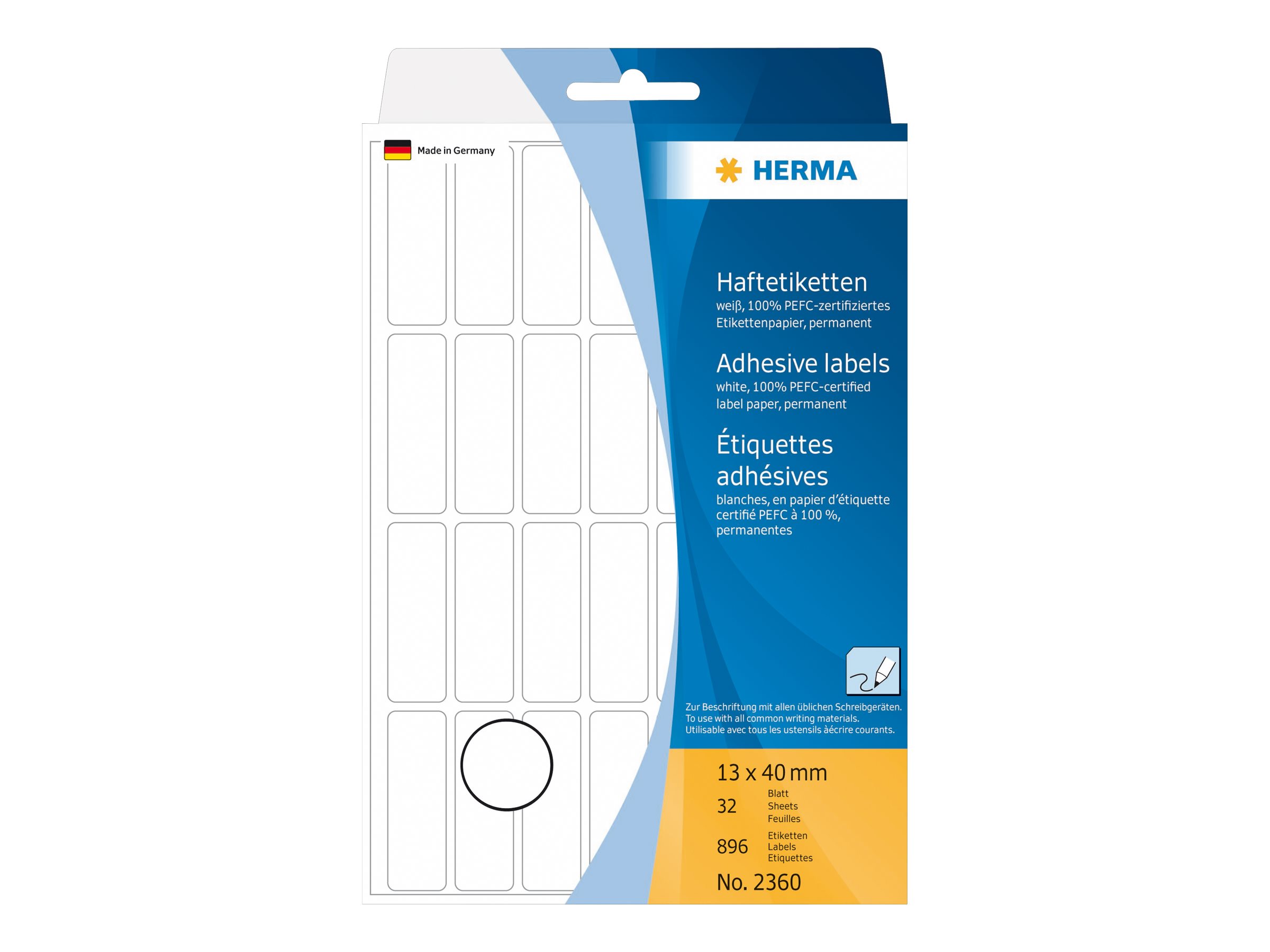896 HERMA Etiketten 2360 weiss 40,0 x 13,0 mm 896 HERMA Etiketten 2360 weiss 40,0 x 13,0 mm