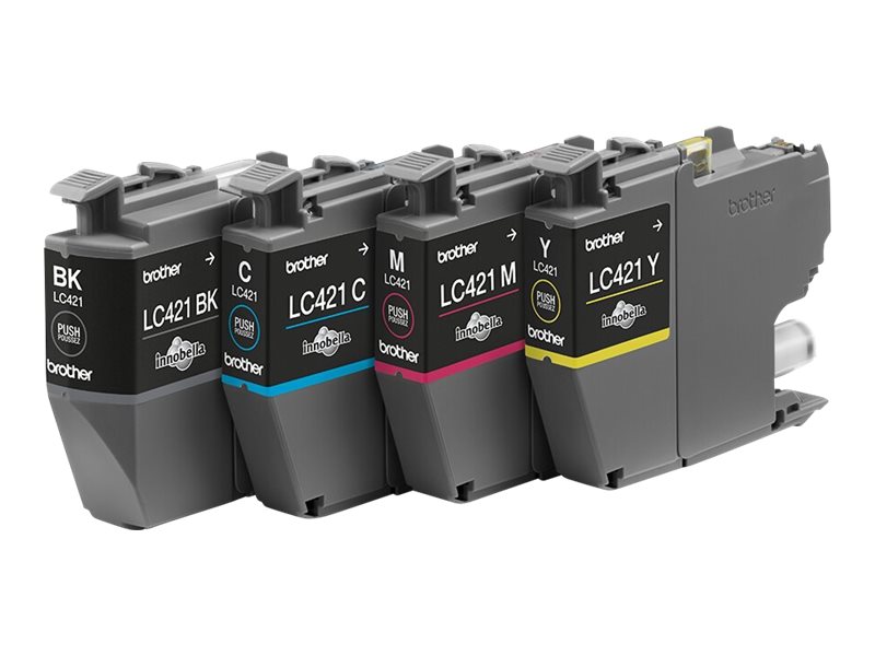 BROTHER 4-pack of Black Cyan Magenta and Yellow 200-page standard capacity ink cartridges for DCP-J1050DW MFC-J1010DW and DCP-J11 BROTHER 4-pack of Black Cyan Magenta and Yellow 200-page standard capacity ink cartridges for DCP-J1050DW MFC-J1010DW and DCP-J11