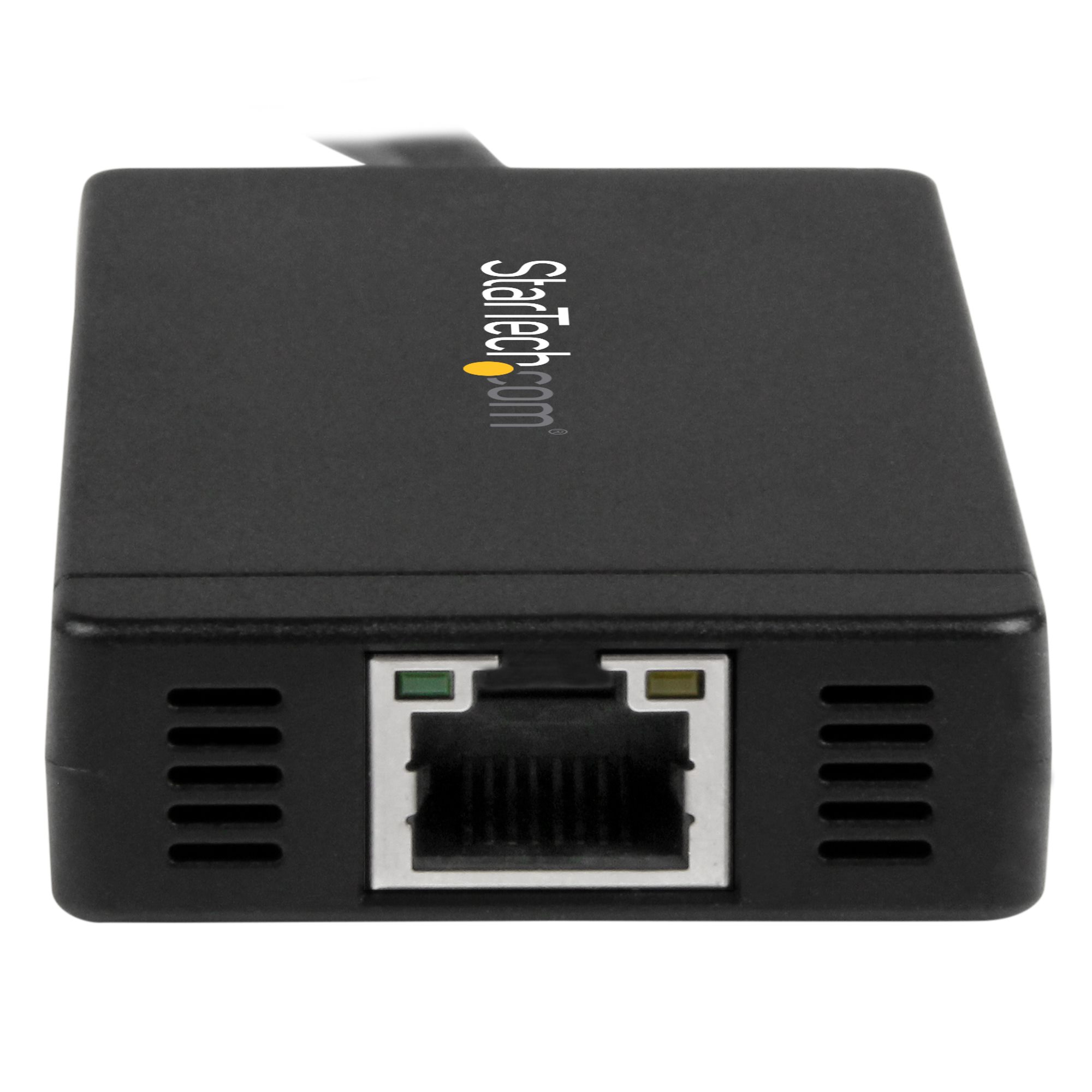 STARTECHCOM 3 Port USB 30 Hub mit USBC und Gigabit Ethernet inklusive Netzteil USB C Hub USB TypC Hub mit GbE USB Ty