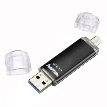 hama USBStick Laeta Twin schwarz 128 GB, 1 St