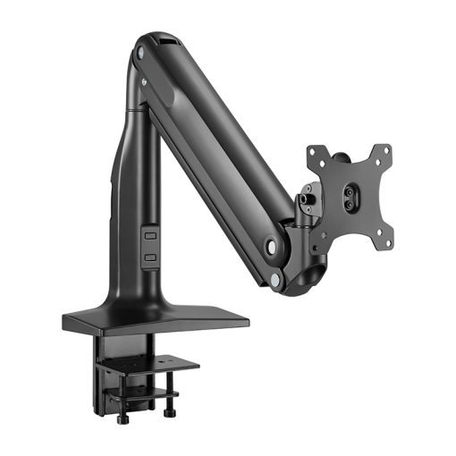 HAGOR Gasliftarm Single fuer 1x 43-109cm 1x Monitor 17-43Zoll schwenkbar neigbar drehbar VESA 200x100 Traglast 2,5-18kg