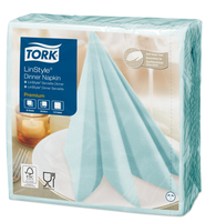 TORK Servietten LinStyle® Premium aqua blue 1-lagig 39,0 x 39,0 cm, 50 St.