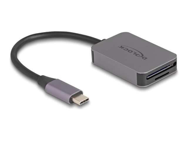 DELOCK USB Type-C Card Reader im Aluminium Gehäuse fur SD oder Micro SD Speicherkarten