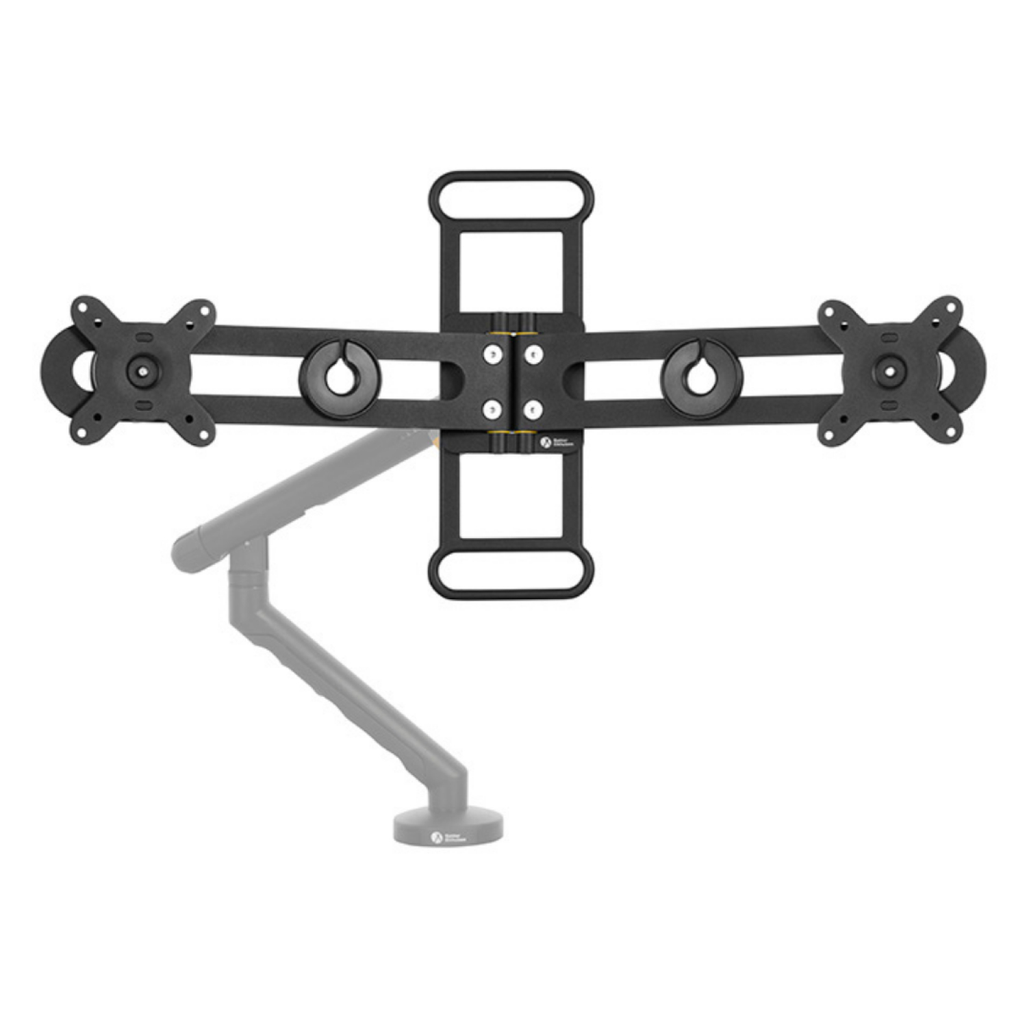 Bakker Monitorarm BE Universal Crossbar für zwei Monitore Aluminium Schwarz