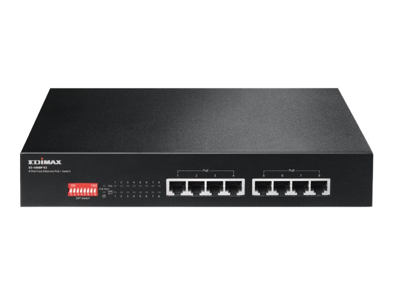 Edimax ES-1008P V2 8-Port Fast Ethernet PoE+ Switch Edimax ES-1008P V2 8-Port Fast Ethernet PoE+ Switch