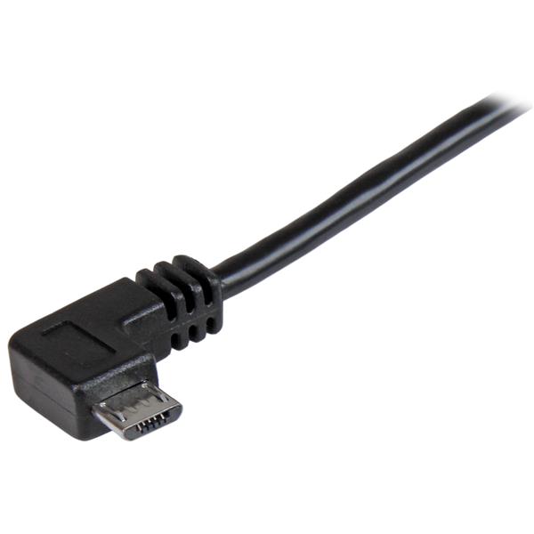 STARTECHCOM 05m Right Angle Micro USB Cable USB to Micro USB Cable USB Charger Cable Charge and Sync 24 AWG