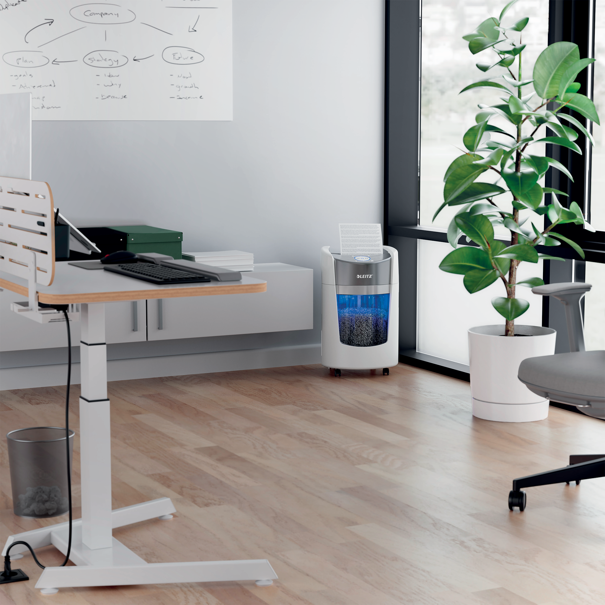 Esselte Leitz IQ OptiMax Small Office 350 Partikelschnitt P-5 bis 8 Blatt Weiß