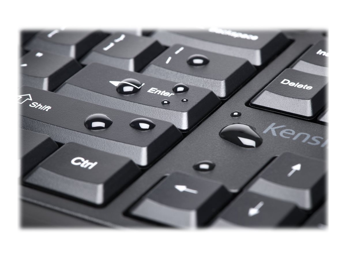KENSINGTON Pro Fit flaches kabelloses Desktop Set mit spritzwassergeschutzter Tastatur mit Multimedia-Tasten