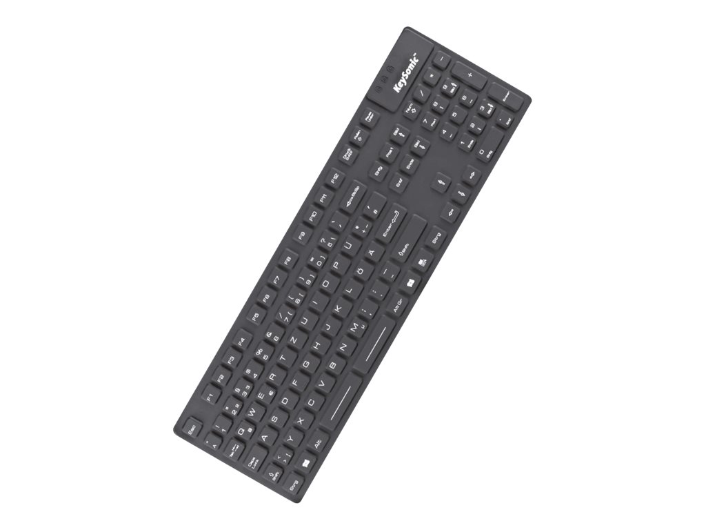 KEYSONIC KSK-8030 IN Industrie Silikontastatur eronomisch wasserdicht antimikrobisch resistent gegen alkalische Stoffe weiss (DE)