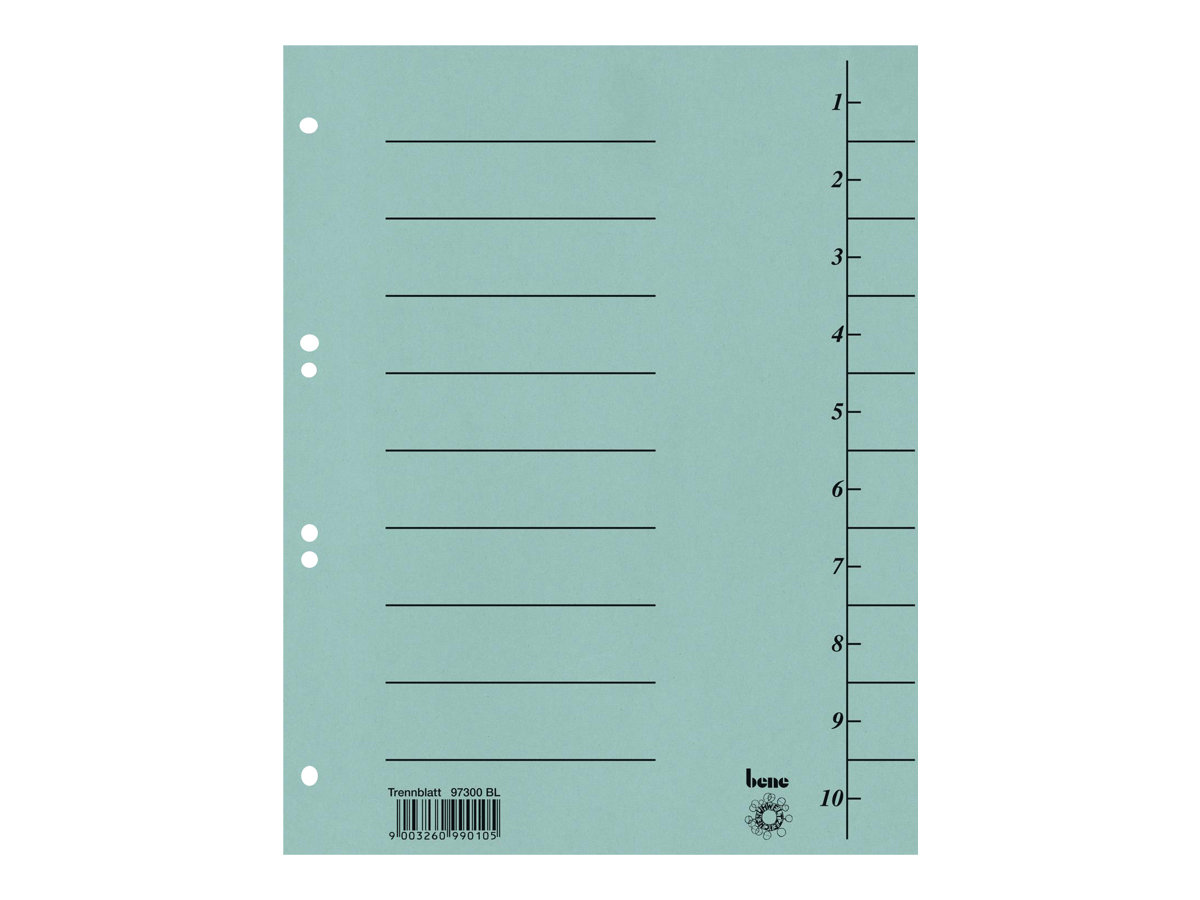 bene Trennblaetter 1-10 blau, 100 St. bene Trennblaetter 1-10 blau, 100 St.