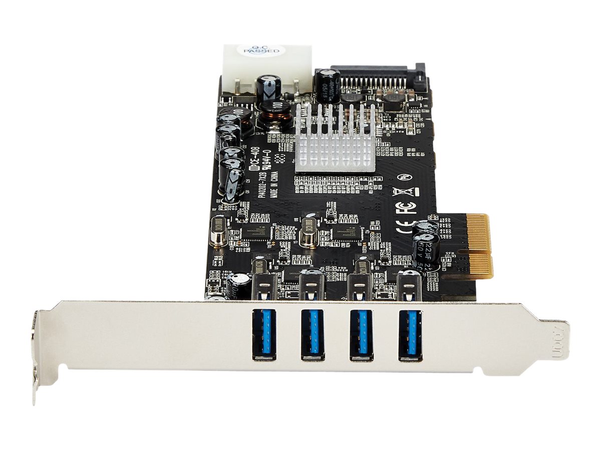 STARTECH.COM PEXUSB3S44V 4 Port Quad Bus PCIe USB 3.0 Adapter Card w/ LP4+SATA Power
