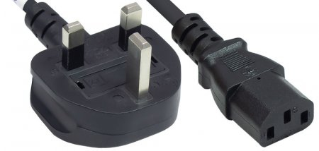 MANHATTAN Stromkabel Kaltgeraete Stecker C13 auf UKStecker 1,8m